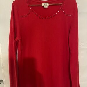 Ariat Red Studded Long Sleeve Blouse